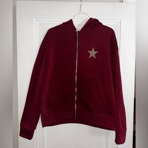 Active USA Burgundy Hoodie with Star Detail